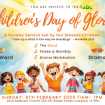 Alive Believers Church Children's Day of Glory Sunday Service Invitation flyer
